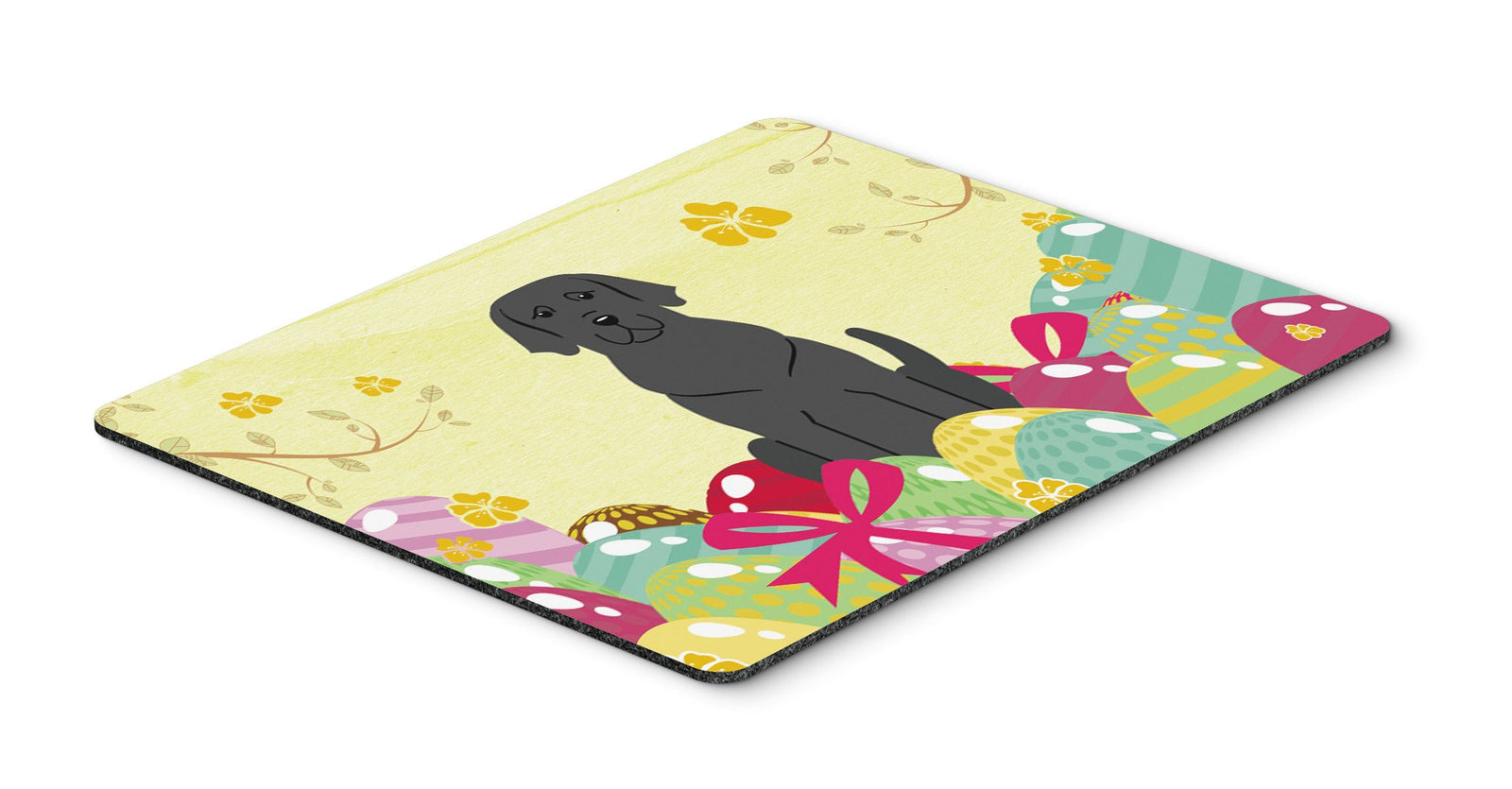 Easter Eggs Black Labrador Mouse Pad, Hot Pad or Trivet BB6057MP by Caroline's Treasures