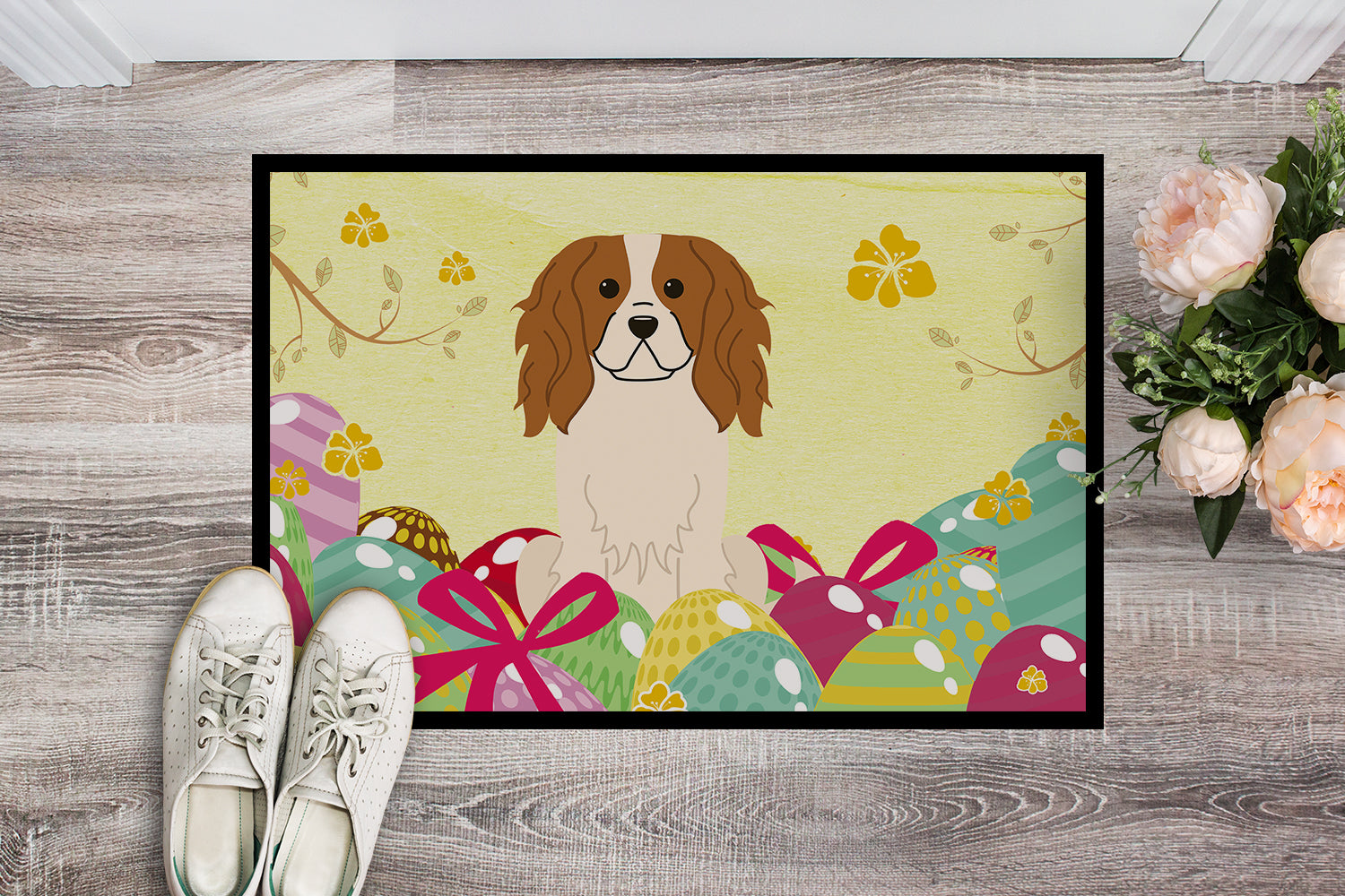 Easter Eggs Cavalier Spaniel Indoor or Outdoor Mat 18x27 BB6058MAT - the-store.com