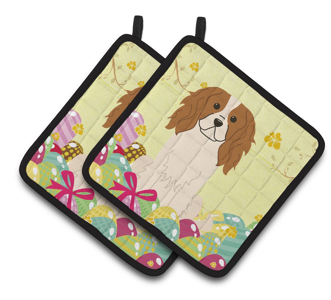 Easter Eggs Cavalier Spaniel Pair of Pot Holders BB6058PTHD by Caroline's Treasures