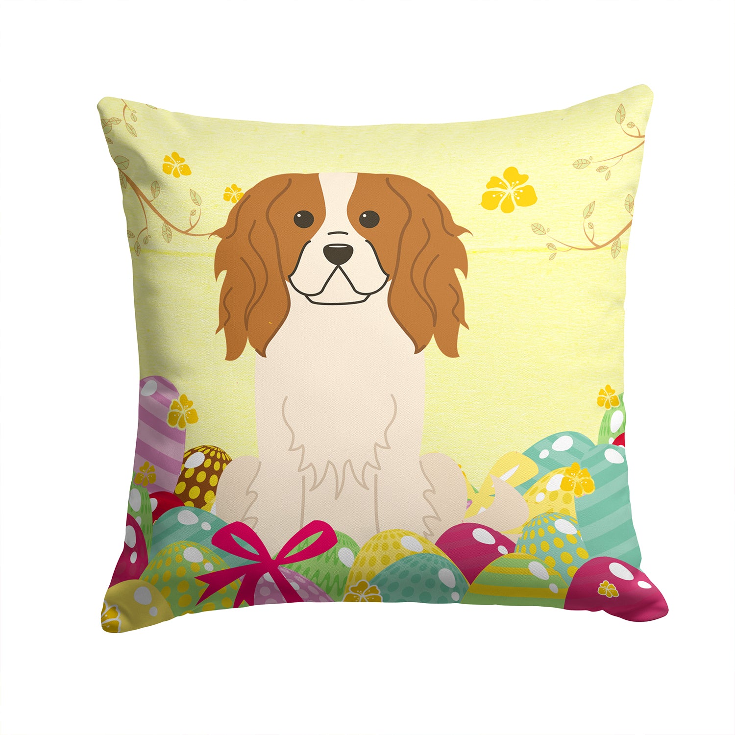 Easter Eggs Cavalier Spaniel Fabric Decorative Pillow BB6058PW1414 - the-store.com