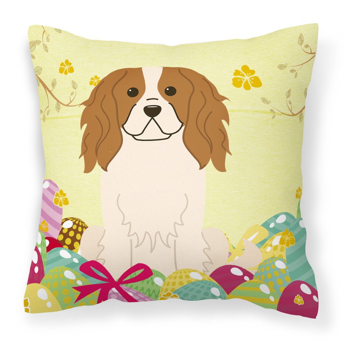 Easter Eggs Cavalier Spaniel Fabric Decorative Pillow BB6058PW1818 by Caroline&#39;s Treasures