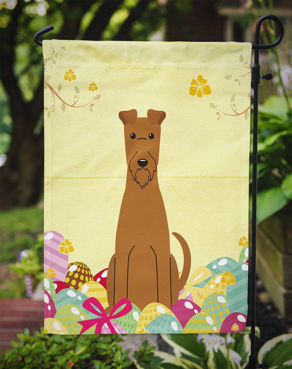 Easter Eggs Irish Terrier Flag Garden Size BB6062GF  the-store.com.