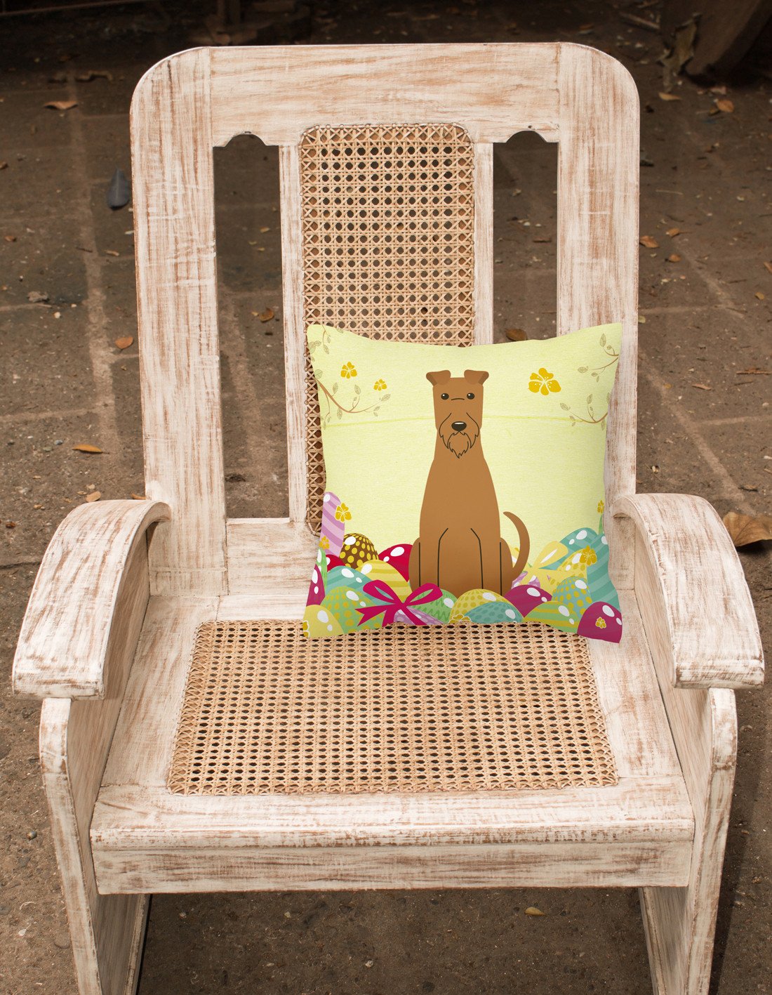 Easter Eggs Irish Terrier Fabric Decorative Pillow BB6062PW1818 by Caroline's Treasures