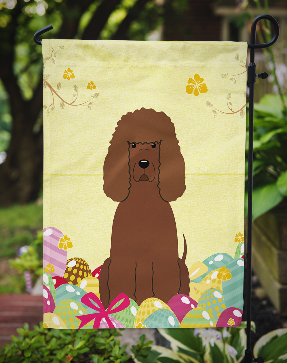 Easter Eggs Irish Water Spaniel Flag Garden Size BB6063GF  the-store.com.