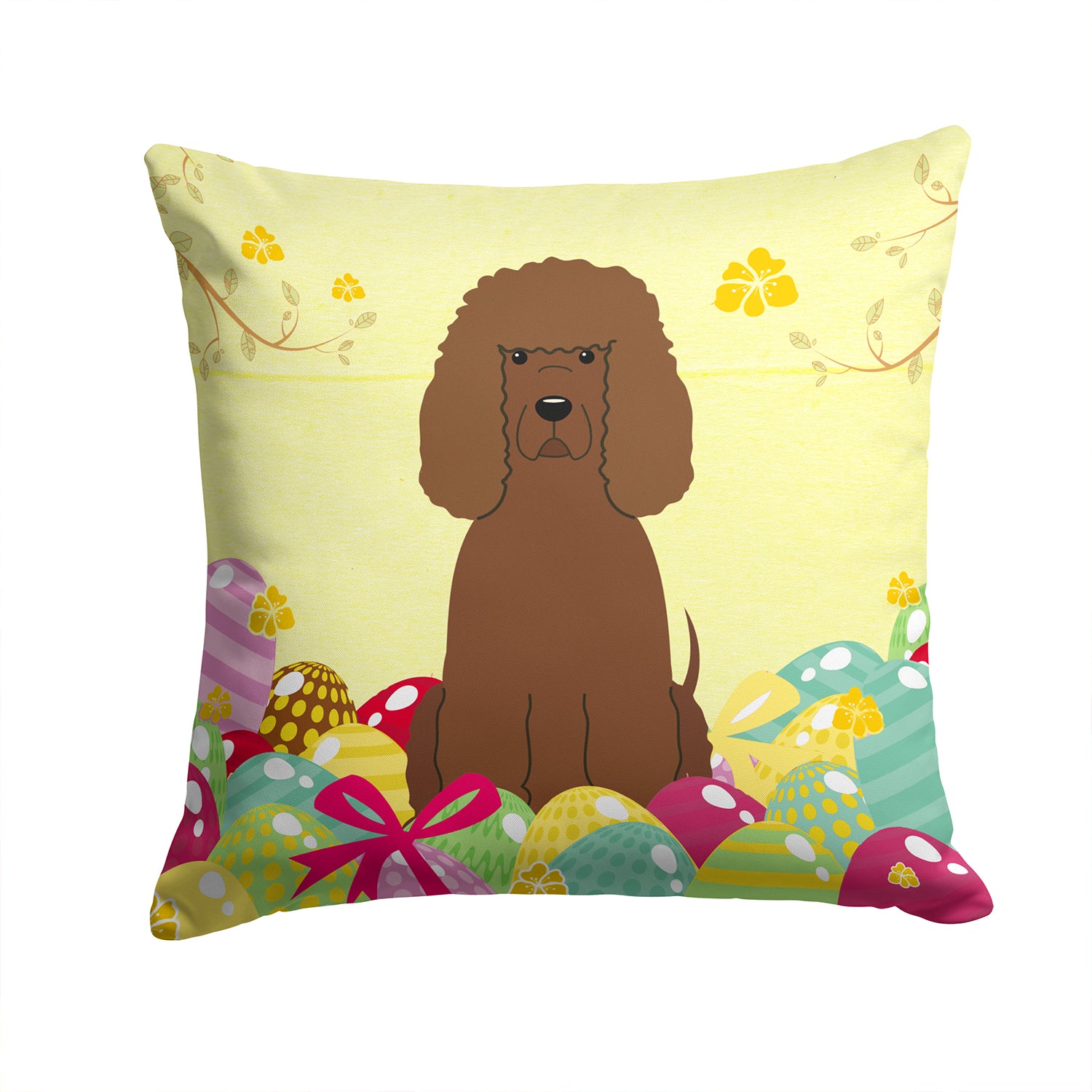 Easter Eggs Irish Water Spaniel Fabric Decorative Pillow BB6063PW1414 - the-store.com