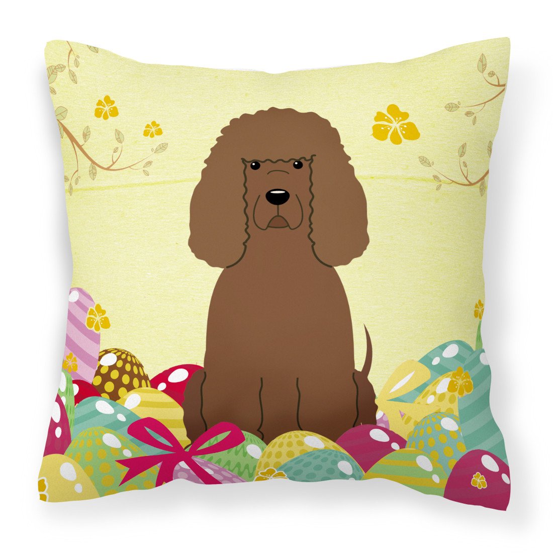 Easter Eggs Irish Water Spaniel Fabric Decorative Pillow BB6063PW1818 by Caroline's Treasures