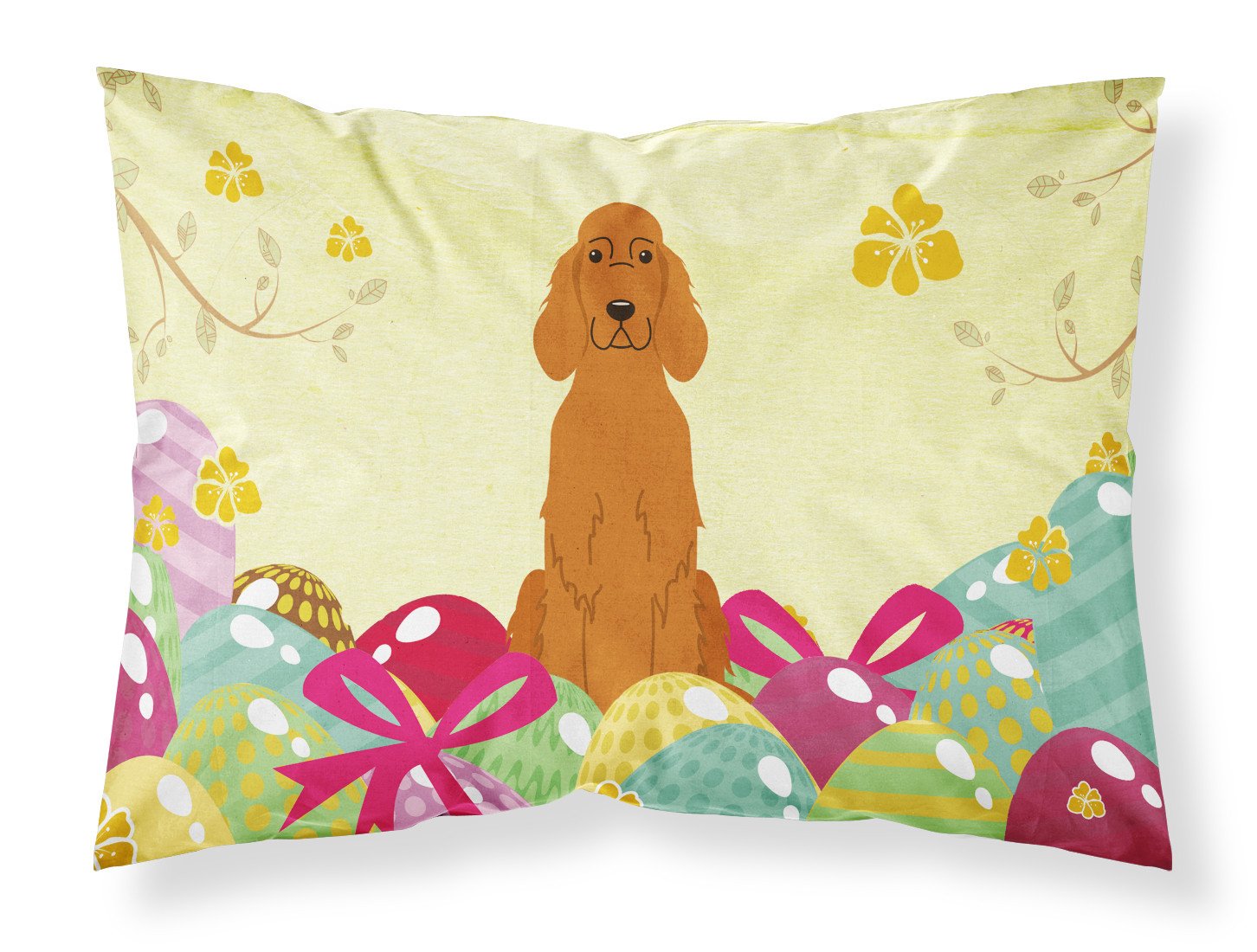 Easter Eggs Irish Setter Fabric Standard Pillowcase BB6064PILLOWCASE by Caroline's Treasures