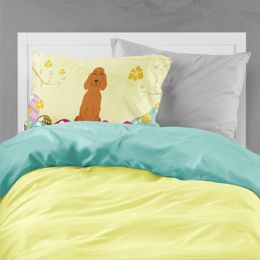 Easter Eggs Irish Setter Fabric Standard Pillowcase BB6064PILLOWCASE by Caroline's Treasures