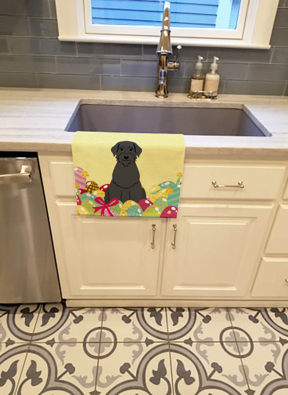 Easter Eggs Giant Schnauzer Kitchen Towel BB6066KTWL - the-store.com