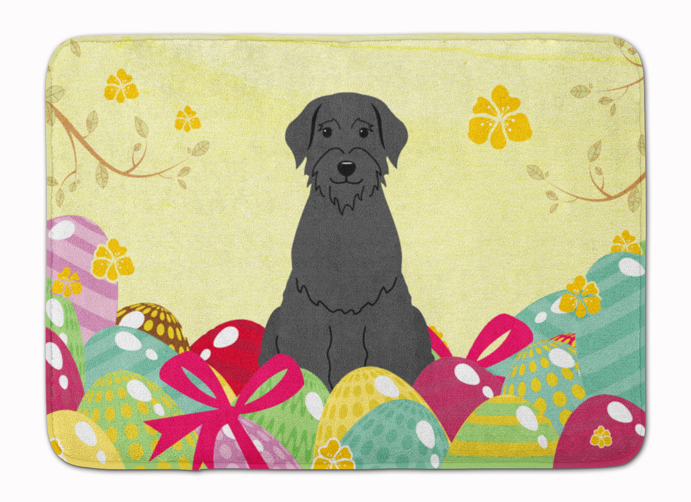 Easter Eggs Giant Schnauzer Machine Washable Memory Foam Mat BB6066RUG - the-store.com