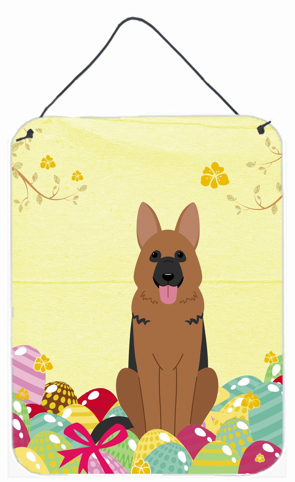 Easter Eggs German Shepherd Wall or Door Hanging Prints BB6067DS1216 by Caroline&#39;s Treasures