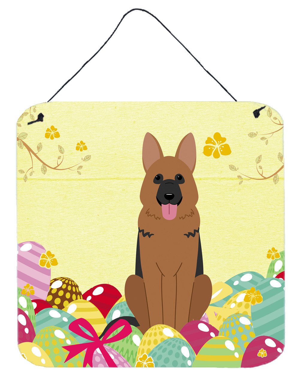 Easter Eggs German Shepherd Wall or Door Hanging Prints BB6067DS66 by Caroline&#39;s Treasures