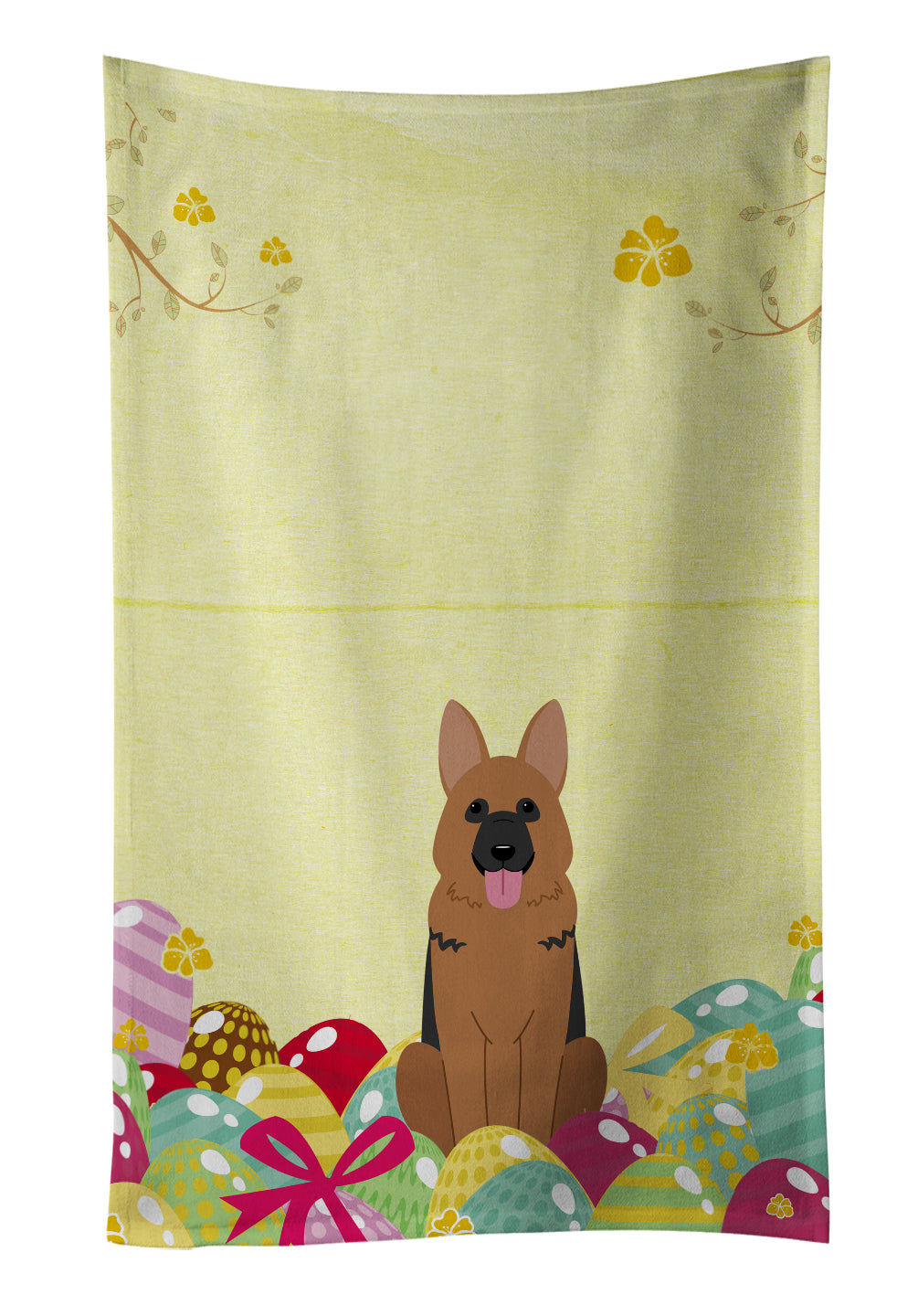 Easter Eggs German Shepherd Kitchen Towel BB6067KTWL - the-store.com