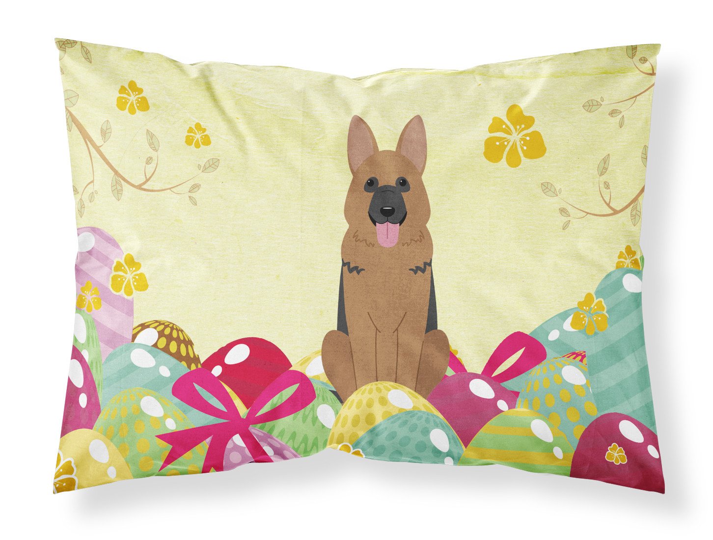 Easter Eggs German Shepherd Fabric Standard Pillowcase BB6067PILLOWCASE by Caroline's Treasures