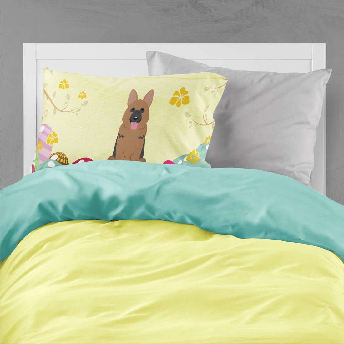 Easter Eggs German Shepherd Fabric Standard Pillowcase BB6067PILLOWCASE by Caroline's Treasures