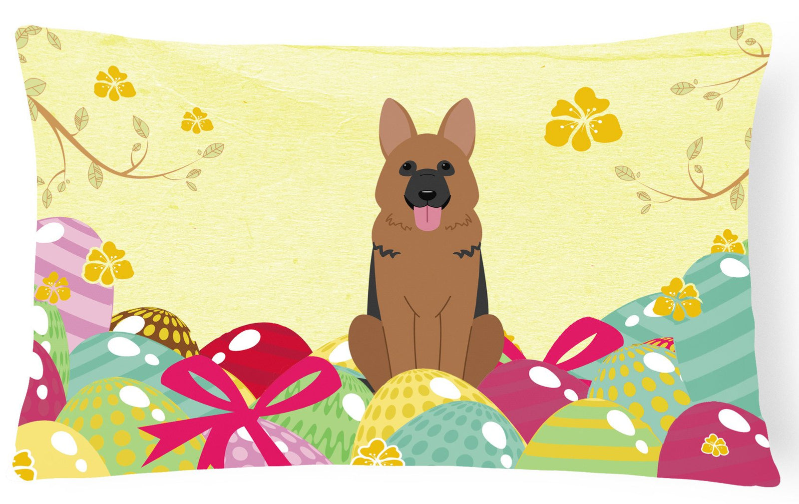 Easter Eggs German Shepherd Canvas Fabric Decorative Pillow BB6067PW1216 by Caroline's Treasures