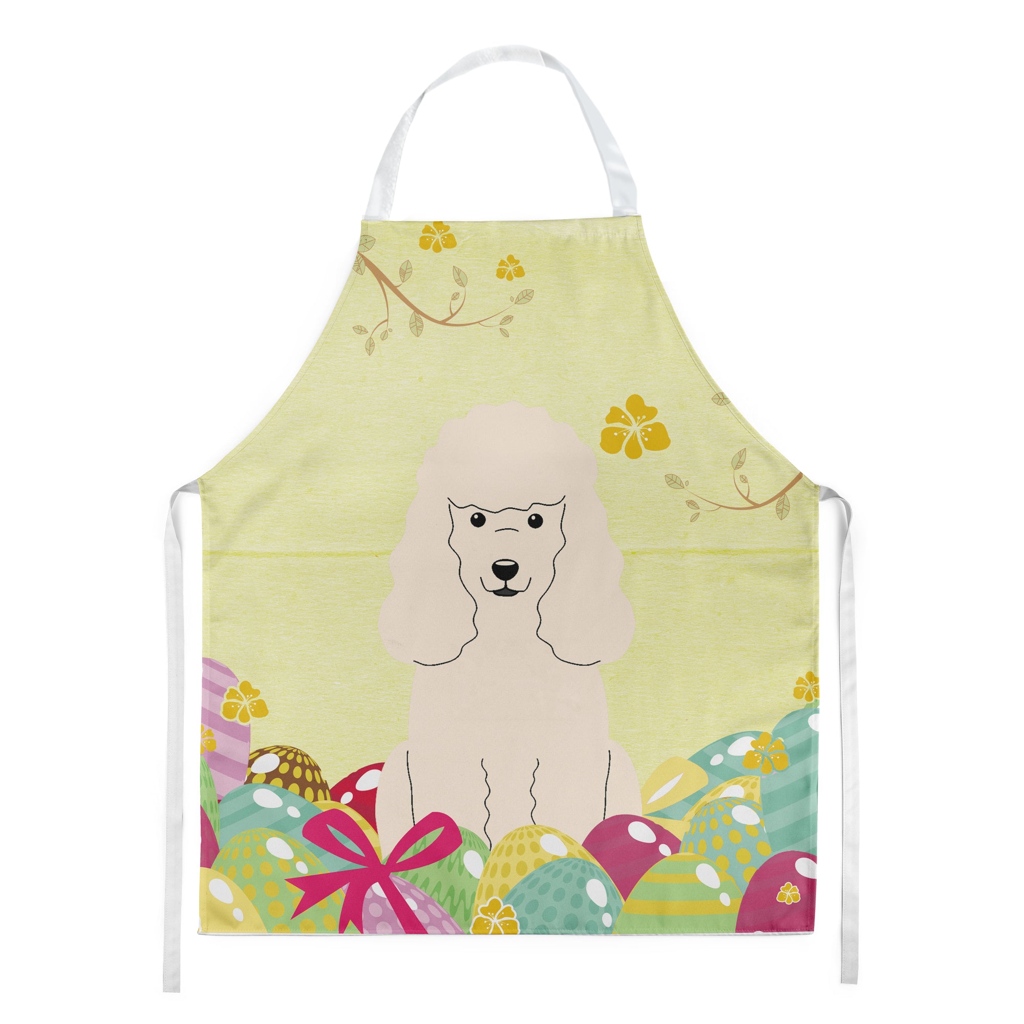 Easter Eggs Poodle White Apron BB6070APRON  the-store.com.