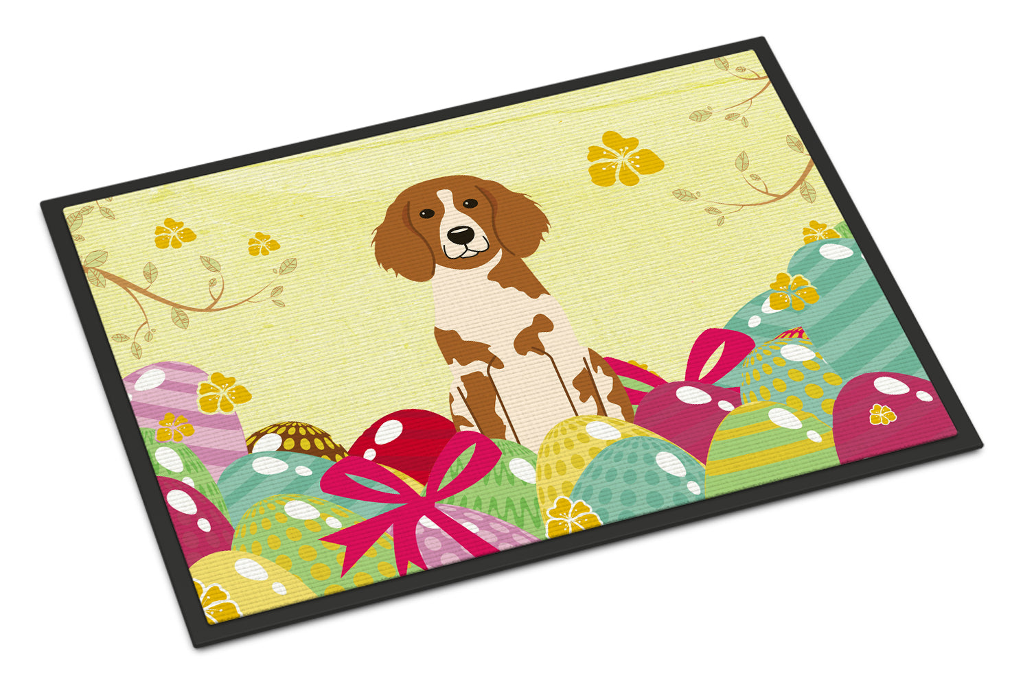 Easter Eggs Brittany Spaniel Indoor or Outdoor Mat 18x27 BB6072MAT - the-store.com