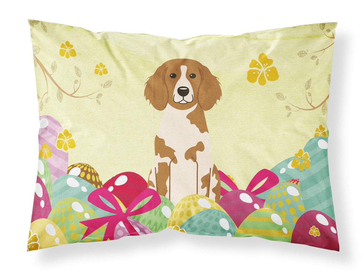 Easter Eggs Brittany Spaniel Fabric Standard Pillowcase BB6072PILLOWCASE by Caroline&#39;s Treasures