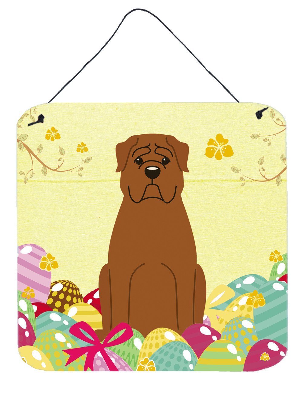 Easter Eggs Dogue de Bourdeaux Wall or Door Hanging Prints BB6073DS66 by Caroline&#39;s Treasures