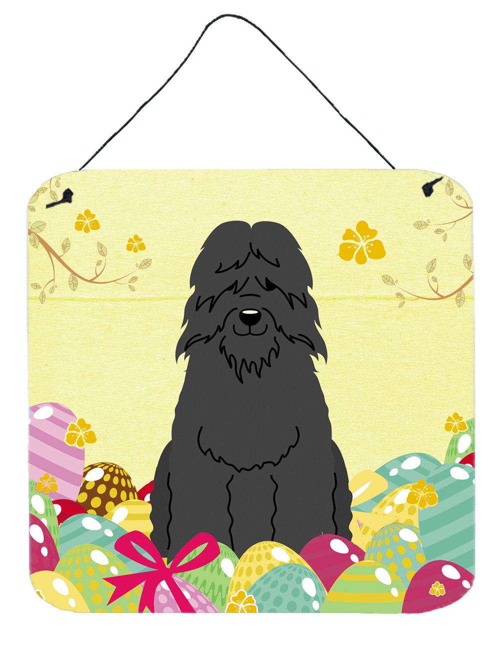 Easter Eggs Bouvier des Flandres Wall or Door Hanging Prints BB6074DS66 by Caroline&#39;s Treasures