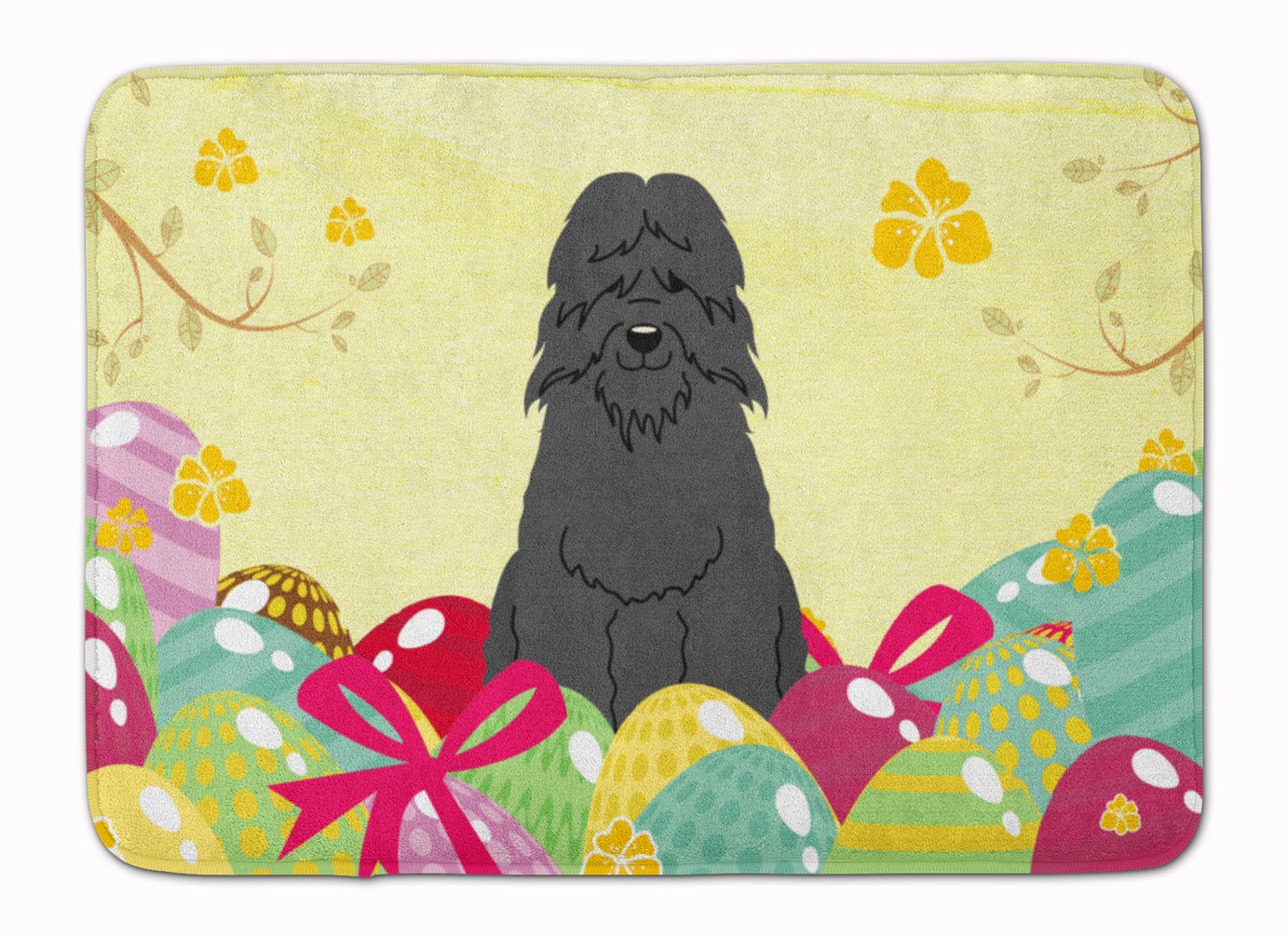 Easter Eggs Bouvier des Flandres Machine Washable Memory Foam Mat BB6074RUG - the-store.com