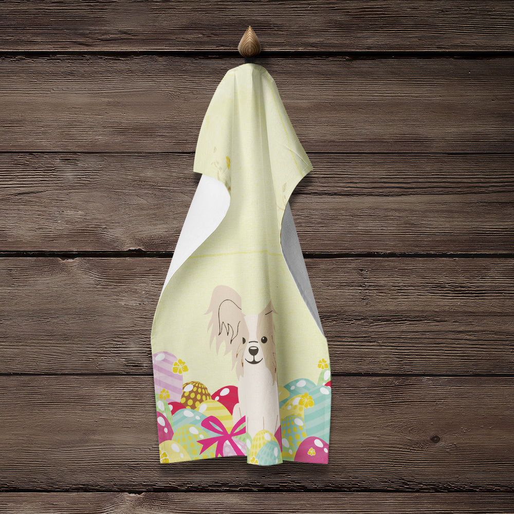 Easter Eggs Papillon Sable White Kitchen Towel BB6077KTWL - the-store.com