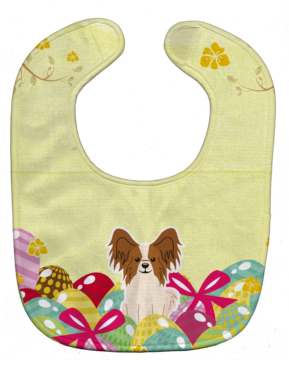 Easter Eggs Papillon Red White Baby Bib BB6078BIB - the-store.com