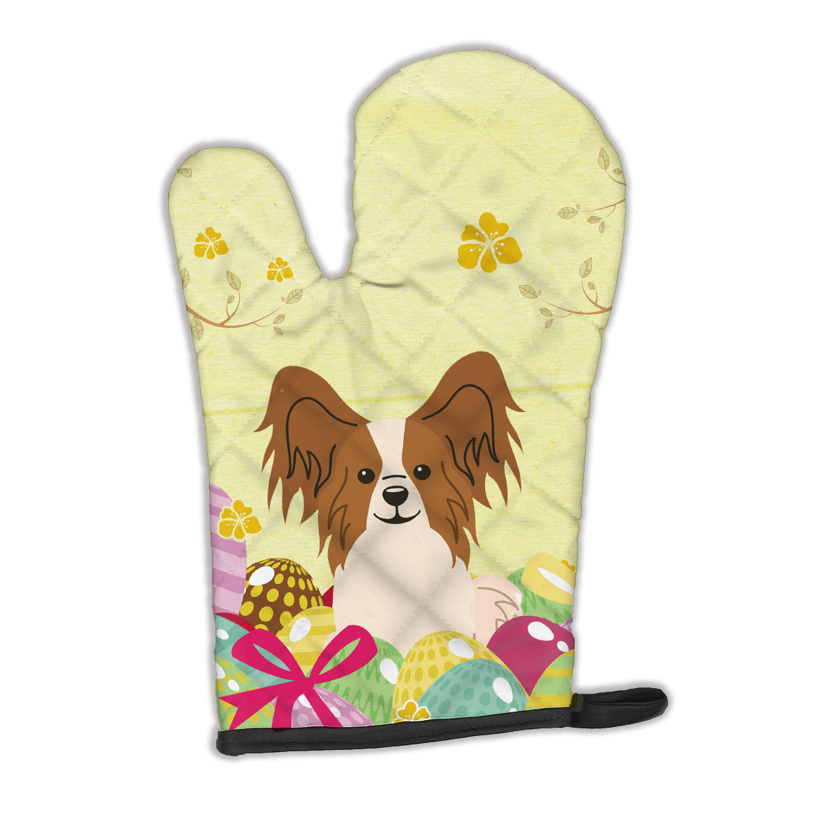 Easter Eggs Papillon Red White Oven Mitt BB6078OVMT  the-store.com.