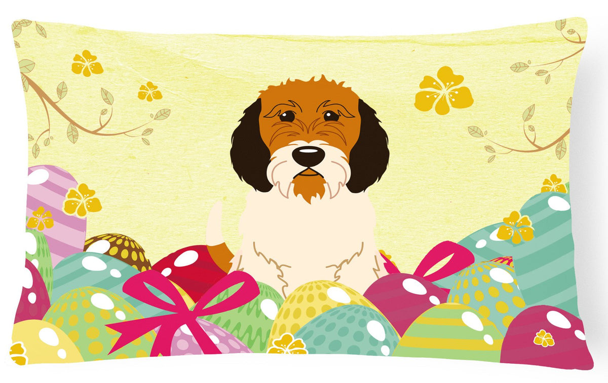 Easter Eggs Petit Basset Griffon Veenden Canvas Fabric Decorative Pillow BB6079PW1216 by Caroline&#39;s Treasures