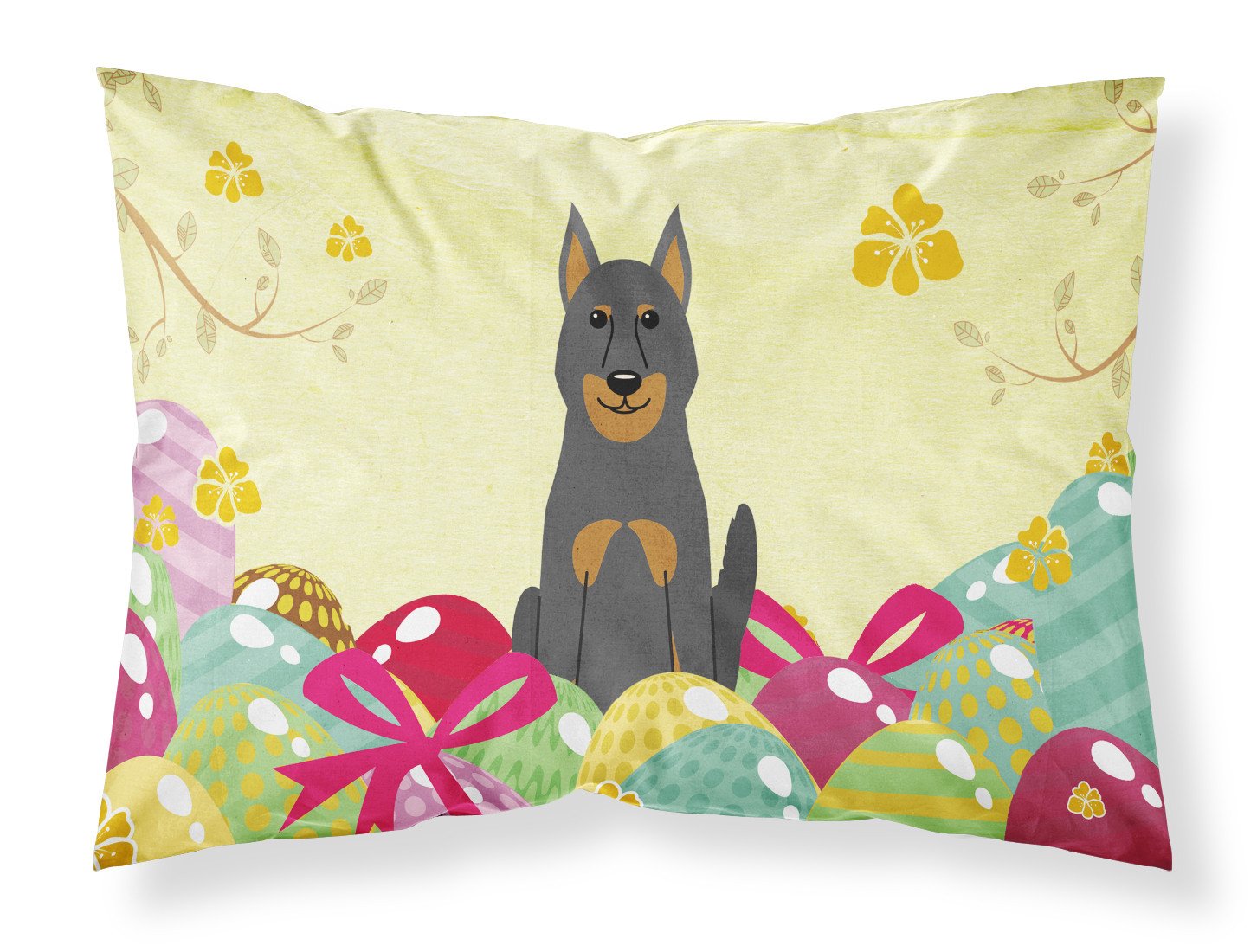 Easter Eggs Beauce Shepherd Dog Fabric Standard Pillowcase BB6080PILLOWCASE by Caroline's Treasures