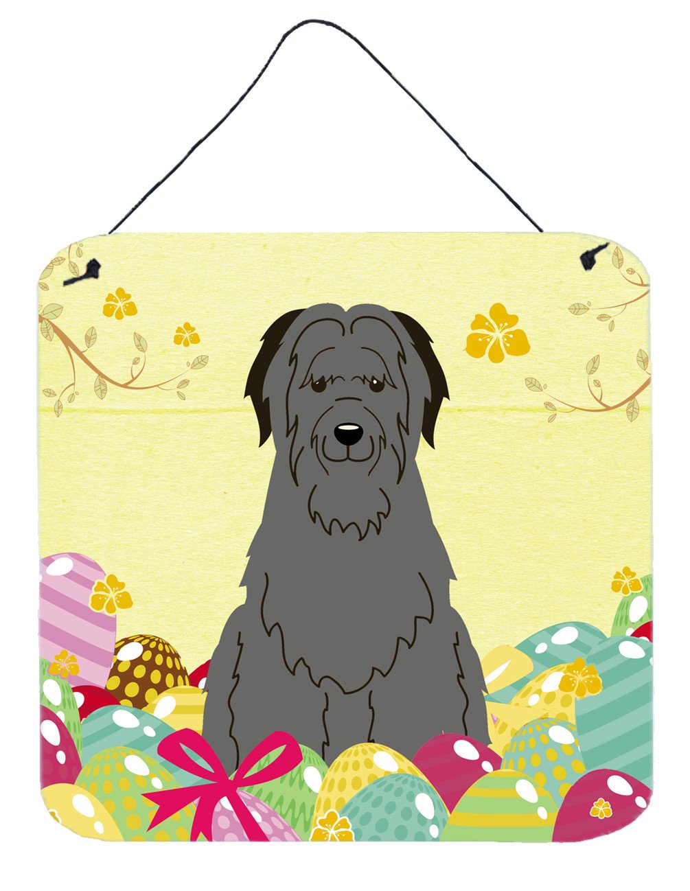 Easter Eggs Briard Black Wall or Door Hanging Prints BB6081DS66 by Caroline's Treasures