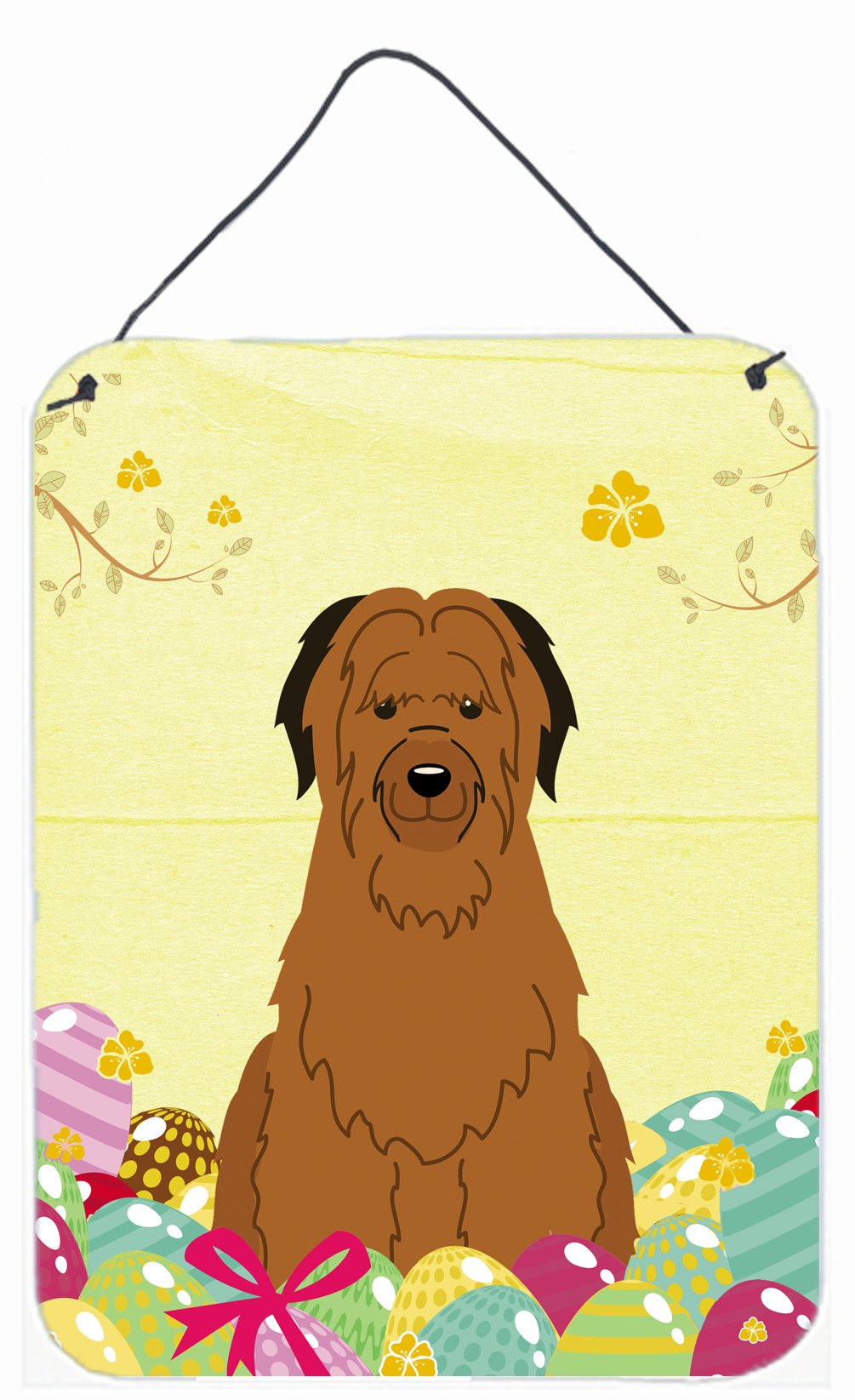 Easter Eggs Briard Brown Wall or Door Hanging Prints BB6082DS1216 by Caroline&#39;s Treasures