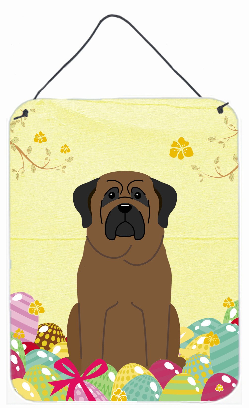 Easter Eggs Bullmastiff Wall or Door Hanging Prints BB6084DS1216 by Caroline&#39;s Treasures