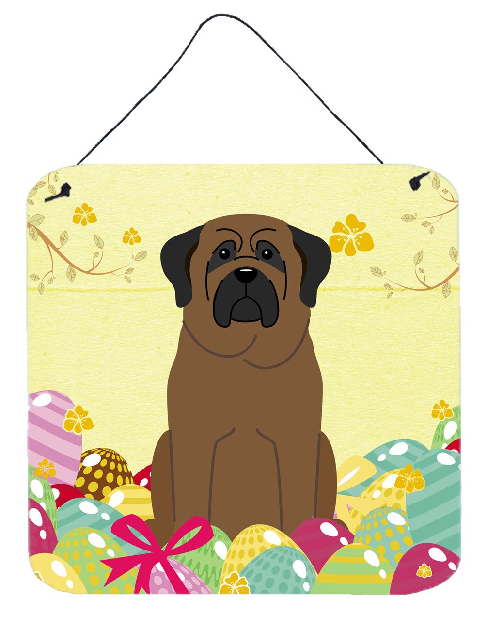 Easter Eggs Bullmastiff Wall or Door Hanging Prints BB6084DS66 by Caroline&#39;s Treasures