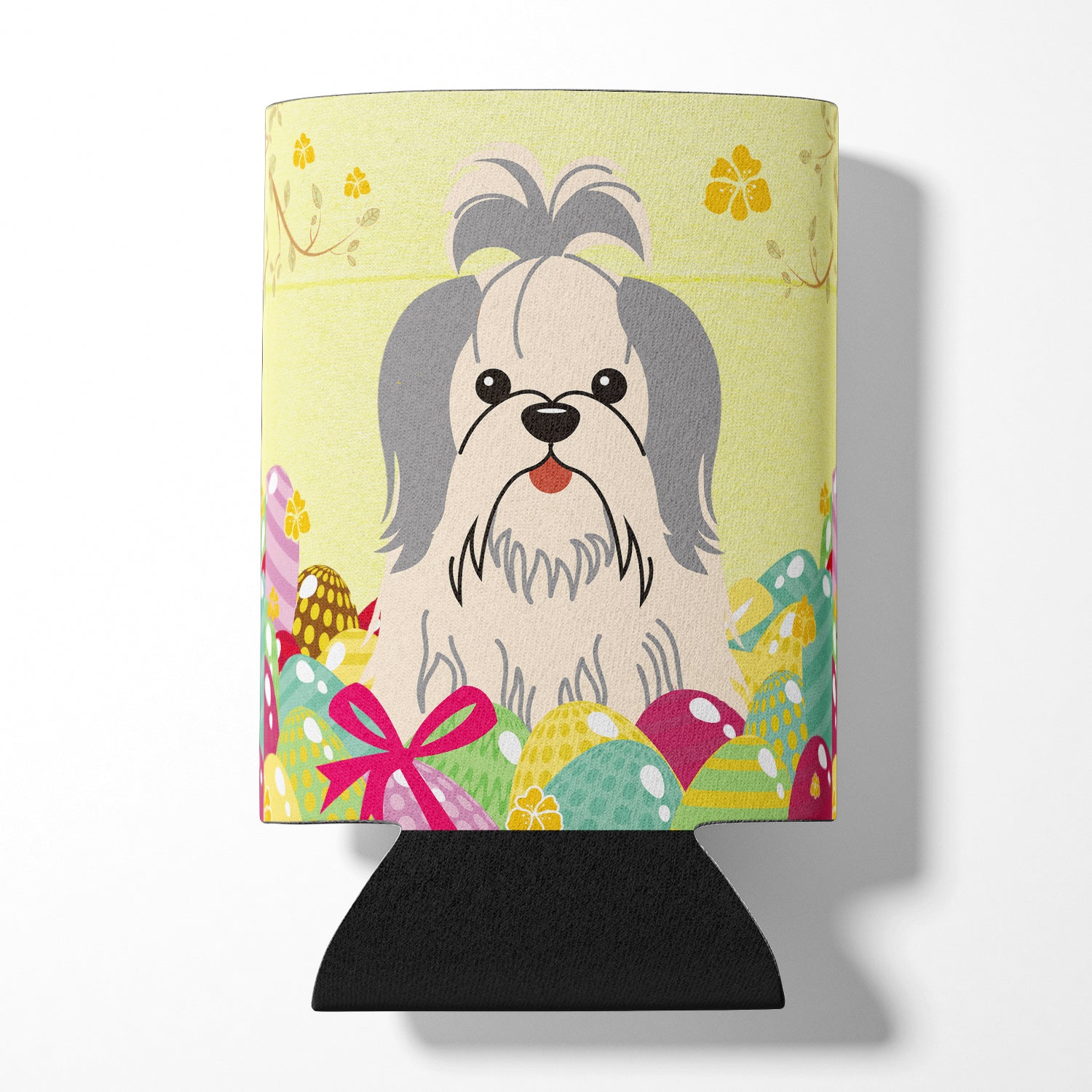 Easter Eggs Shih Tzu Silver White Can or Bottle Hugger BB6085CC  the-store.com.