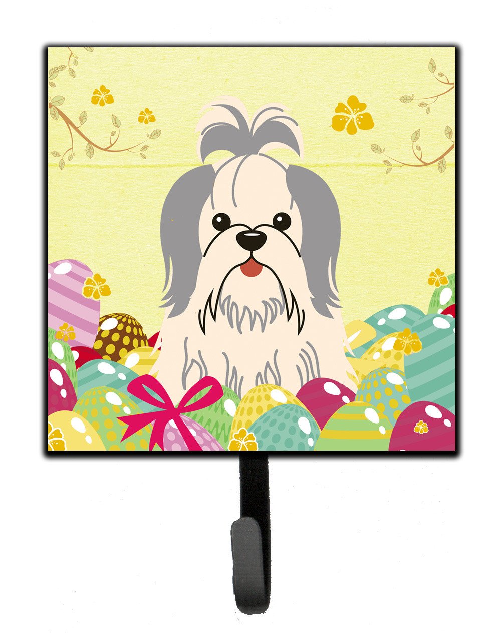 Easter Eggs Shih Tzu Silver White Leash or Key Holder BB6085SH4 by Caroline's Treasures