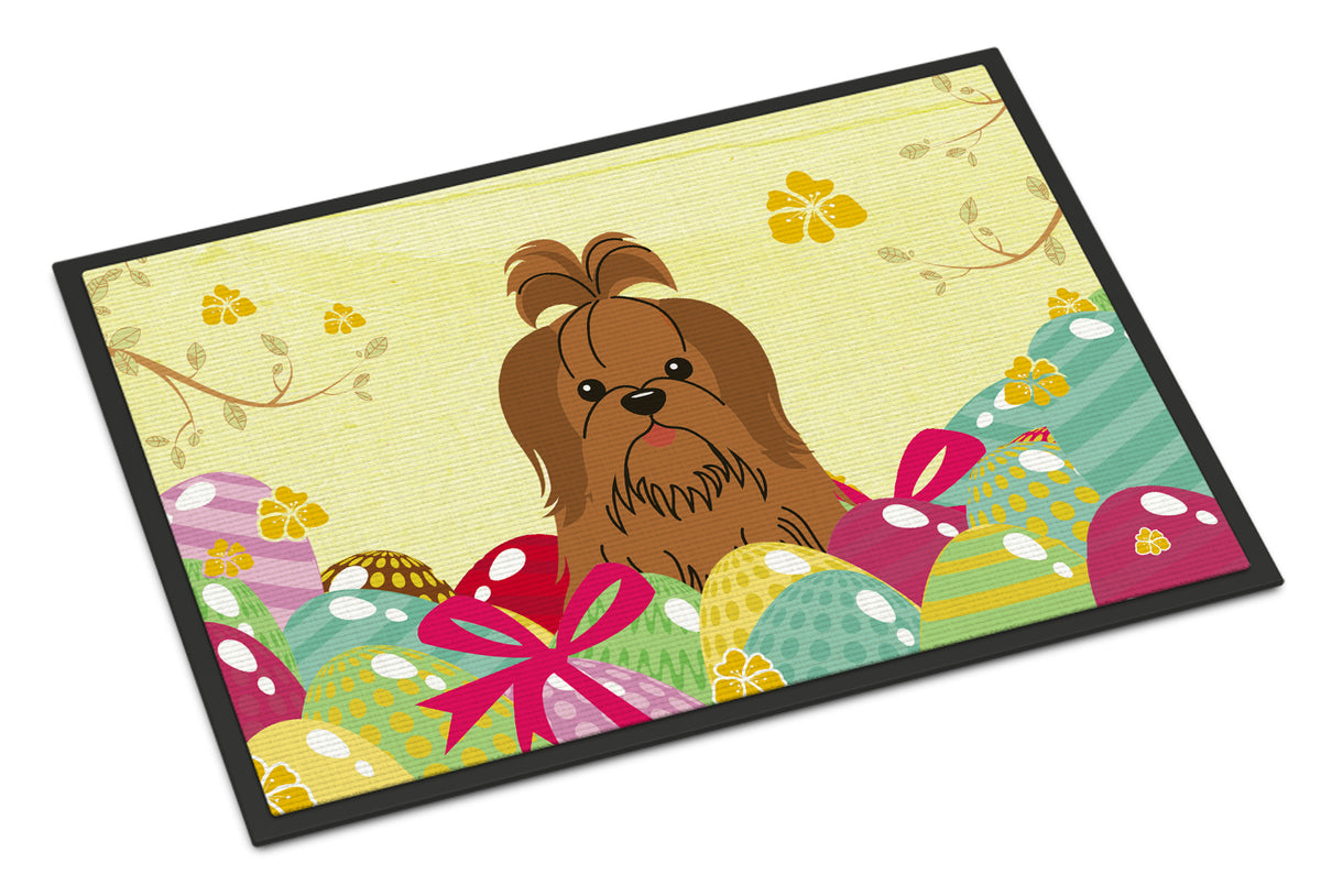 Easter Eggs Shih Tzu Silver Chocolate Indoor or Outdoor Mat 18x27 BB6086MAT - the-store.com