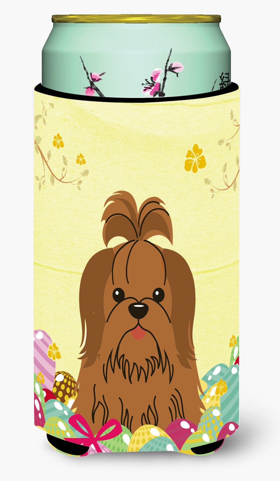 Easter Eggs Shih Tzu Silver Chocolate Tall Boy Beverage Insulator Hugger BB6086TBC by Caroline's Treasures