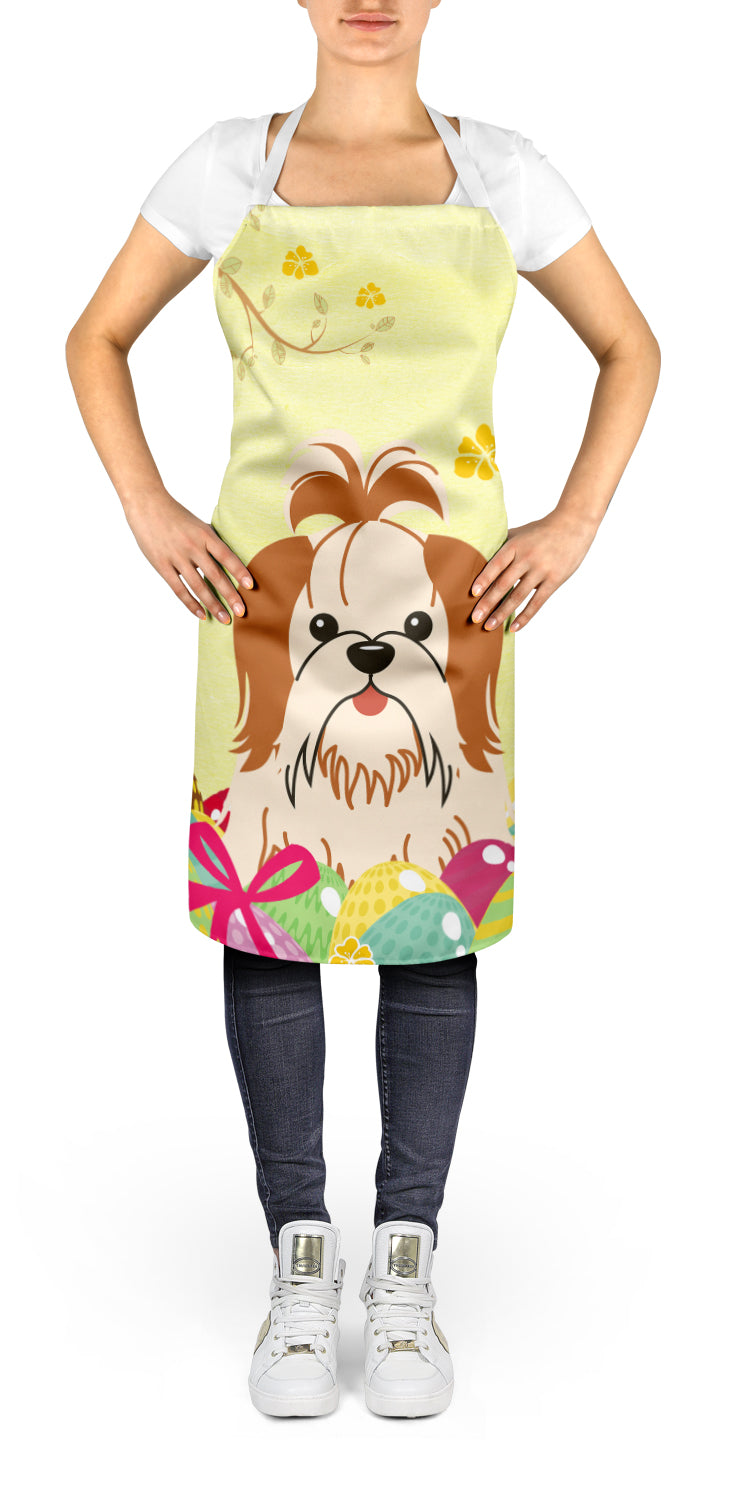 Easter Eggs Shih Tzu Red White Apron BB6087APRON  the-store.com.