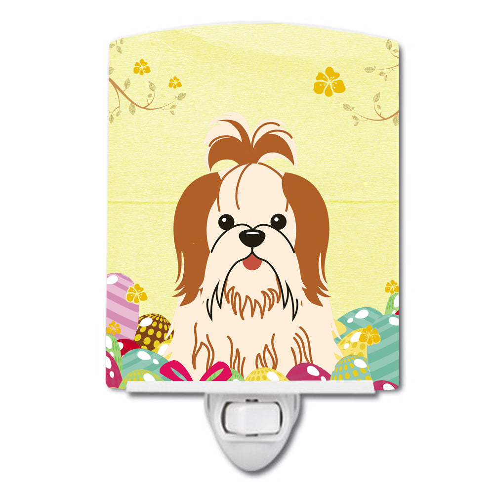 Easter Eggs Shih Tzu Red White Ceramic Night Light BB6087CNL - the-store.com