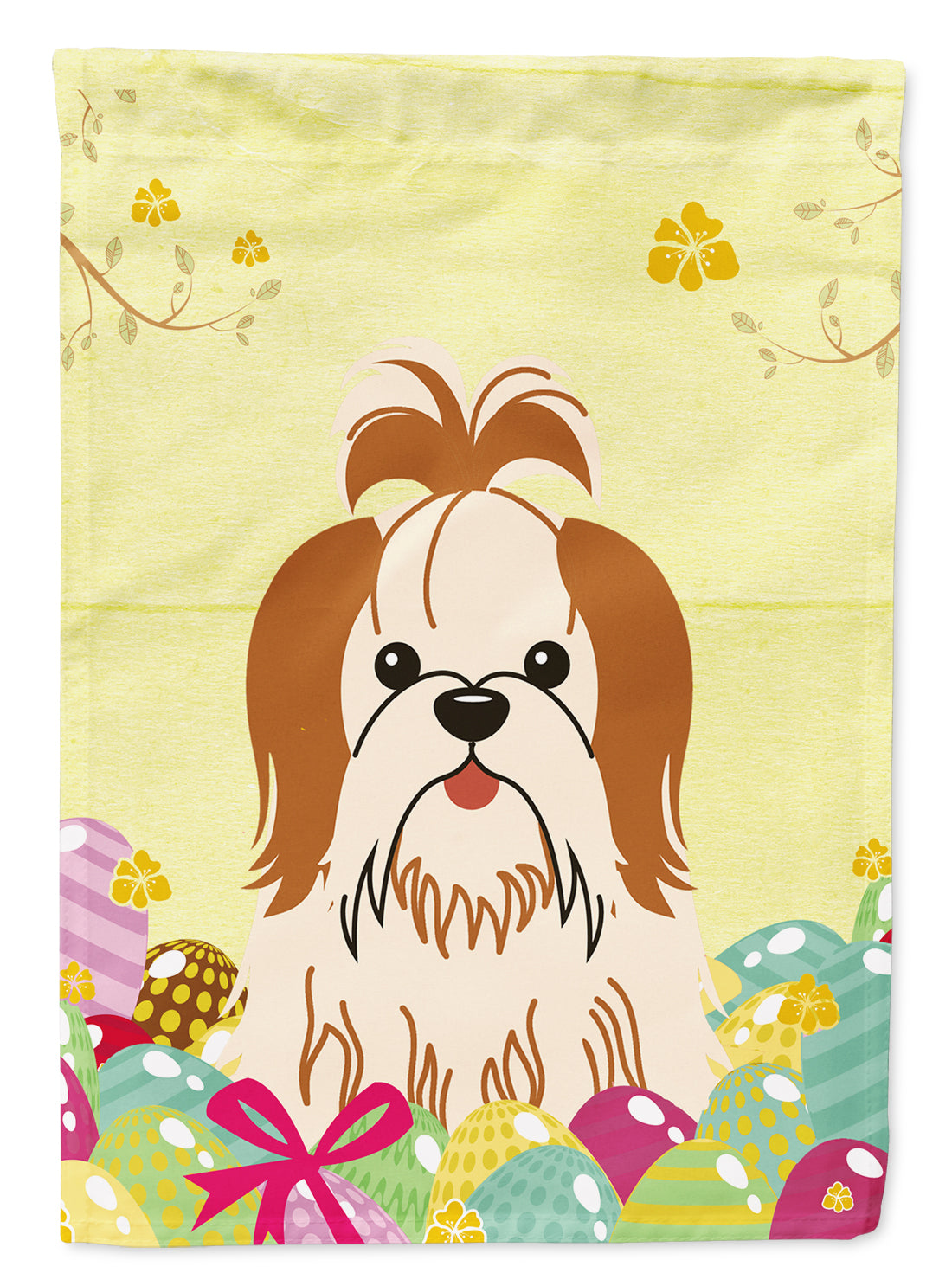 Easter Eggs Shih Tzu Red White Flag Garden Size BB6087GF  the-store.com.