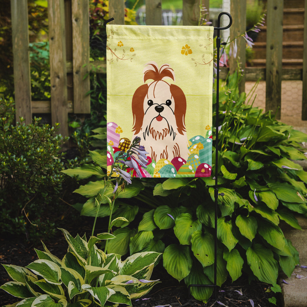 Easter Eggs Shih Tzu Red White Flag Garden Size BB6087GF  the-store.com.