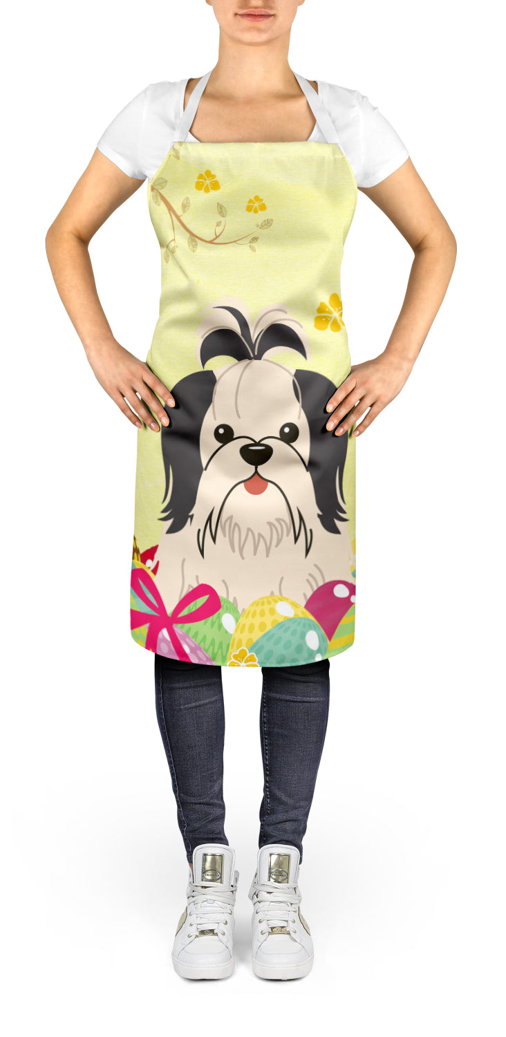 Easter Eggs Shih Tzu Black White Apron BB6088APRON  the-store.com.