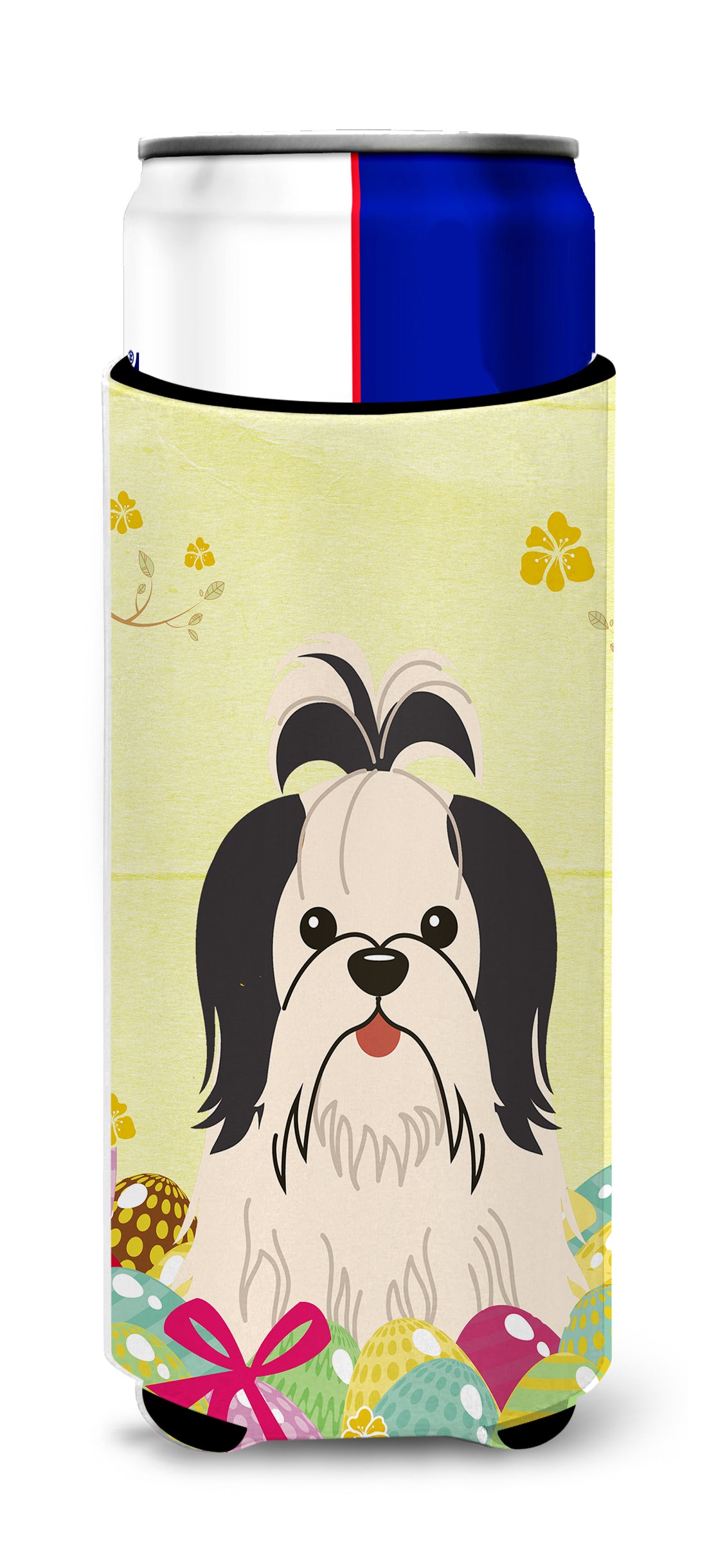 Easter Eggs Shih Tzu Black White  Ultra Hugger for slim cans BB6088MUK  the-store.com.