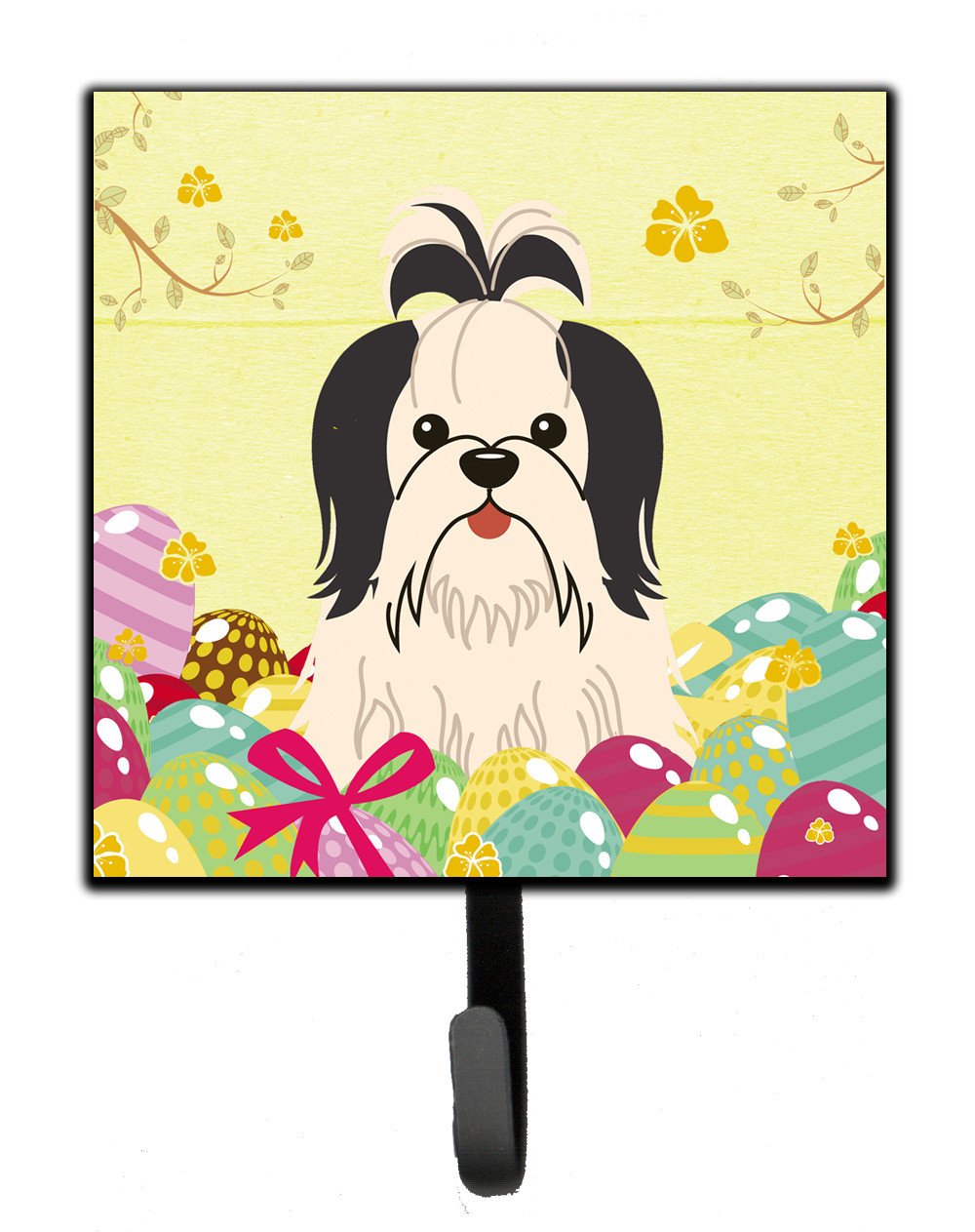 Easter Eggs Shih Tzu Black White Leash or Key Holder BB6088SH4 by Caroline's Treasures