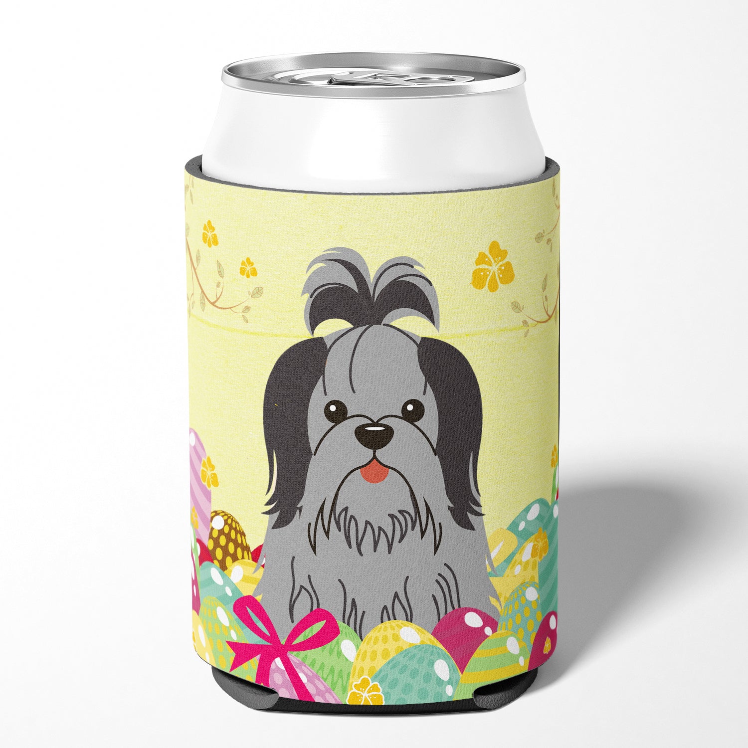 Easter Eggs Shih Tzu Black Silver Can or Bottle Hugger BB6089CC  the-store.com.