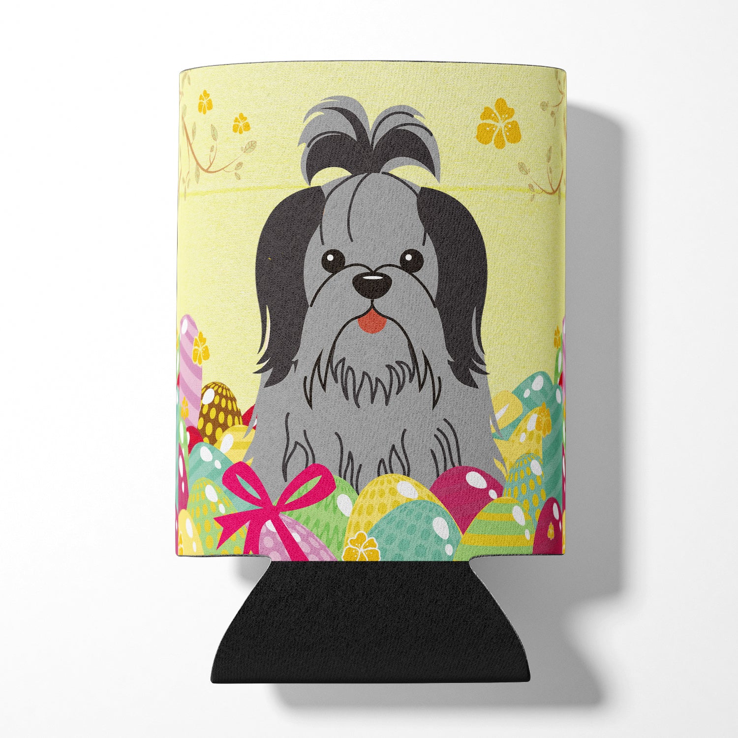 Easter Eggs Shih Tzu Black Silver Can or Bottle Hugger BB6089CC  the-store.com.