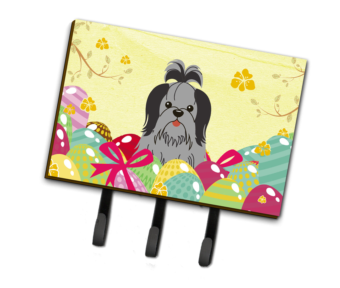 Easter Eggs Shih Tzu Black Silver Leash or Key Holder BB6089TH68  the-store.com.