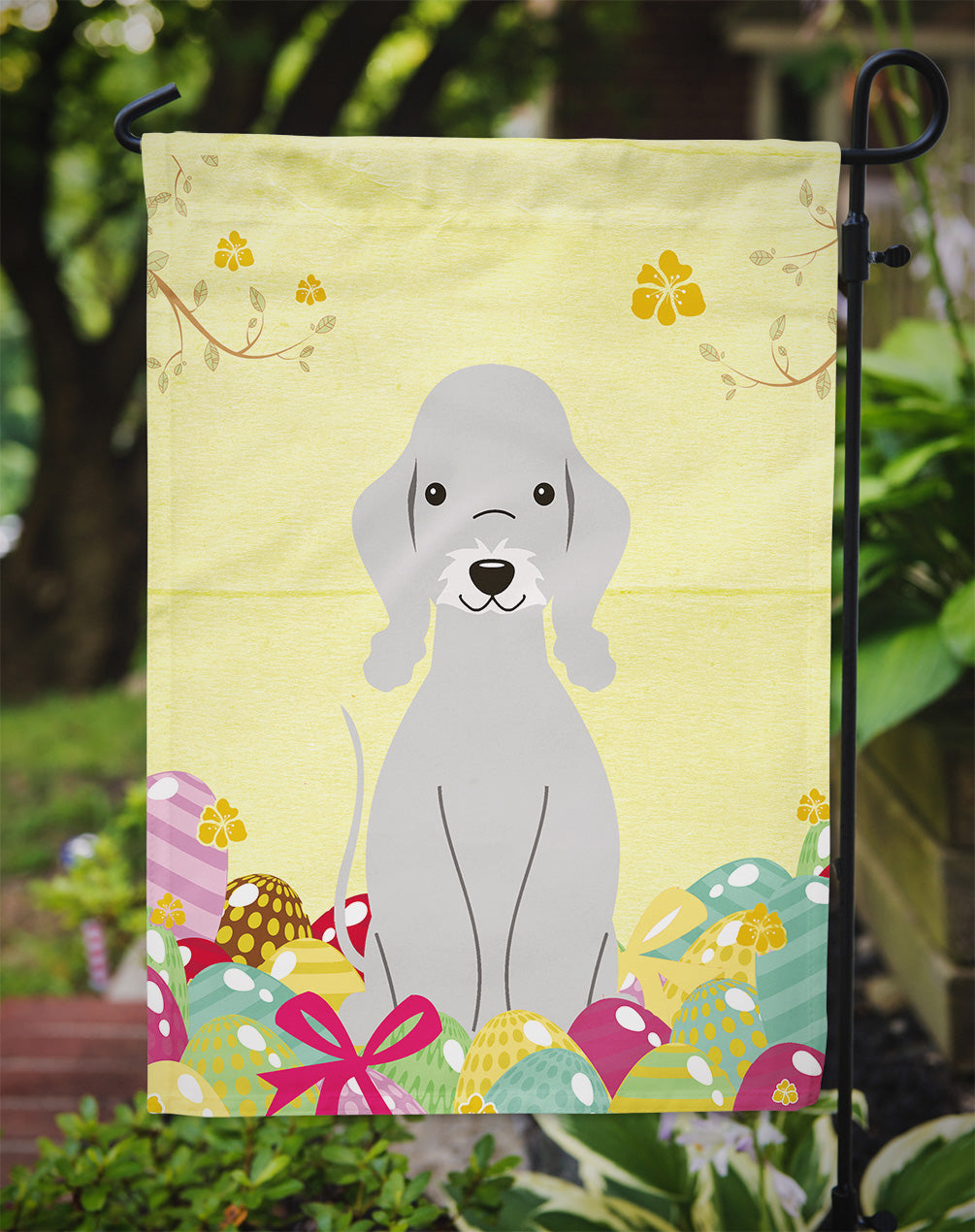 Easter Eggs Bedlington Terrier Blue Flag Garden Size BB6090GF  the-store.com.